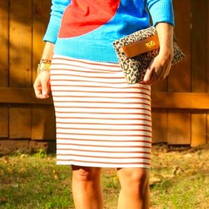 J.Crew striped pencil skirt